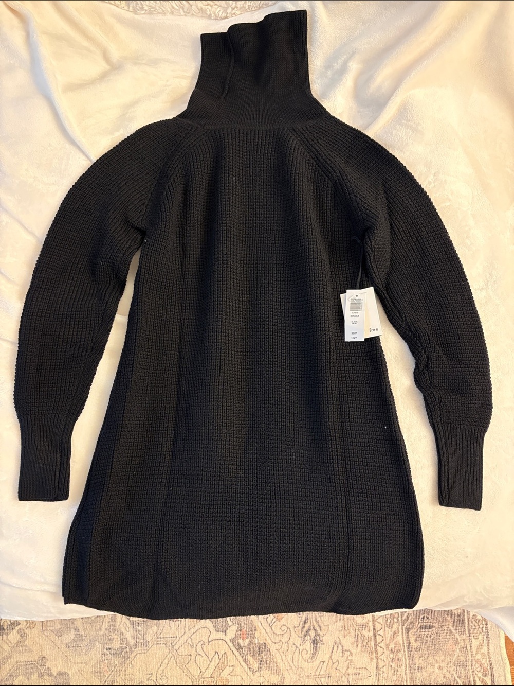 NWT Aritzia Wilfred Bianca Black Turtleneck Longline Sweater Dress